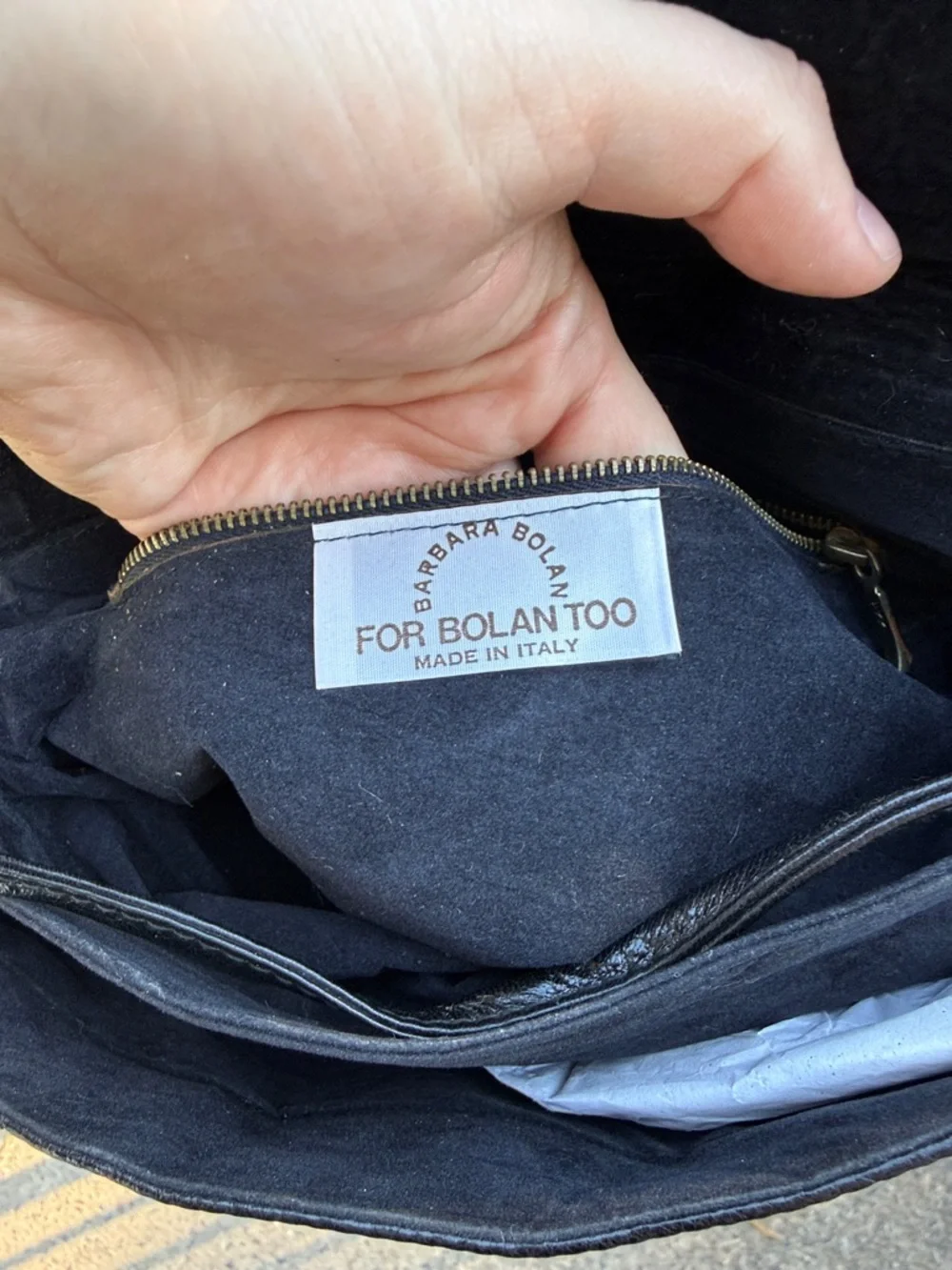 Vintage Barbara Bolan Black Patent leather Crossbody Clutch